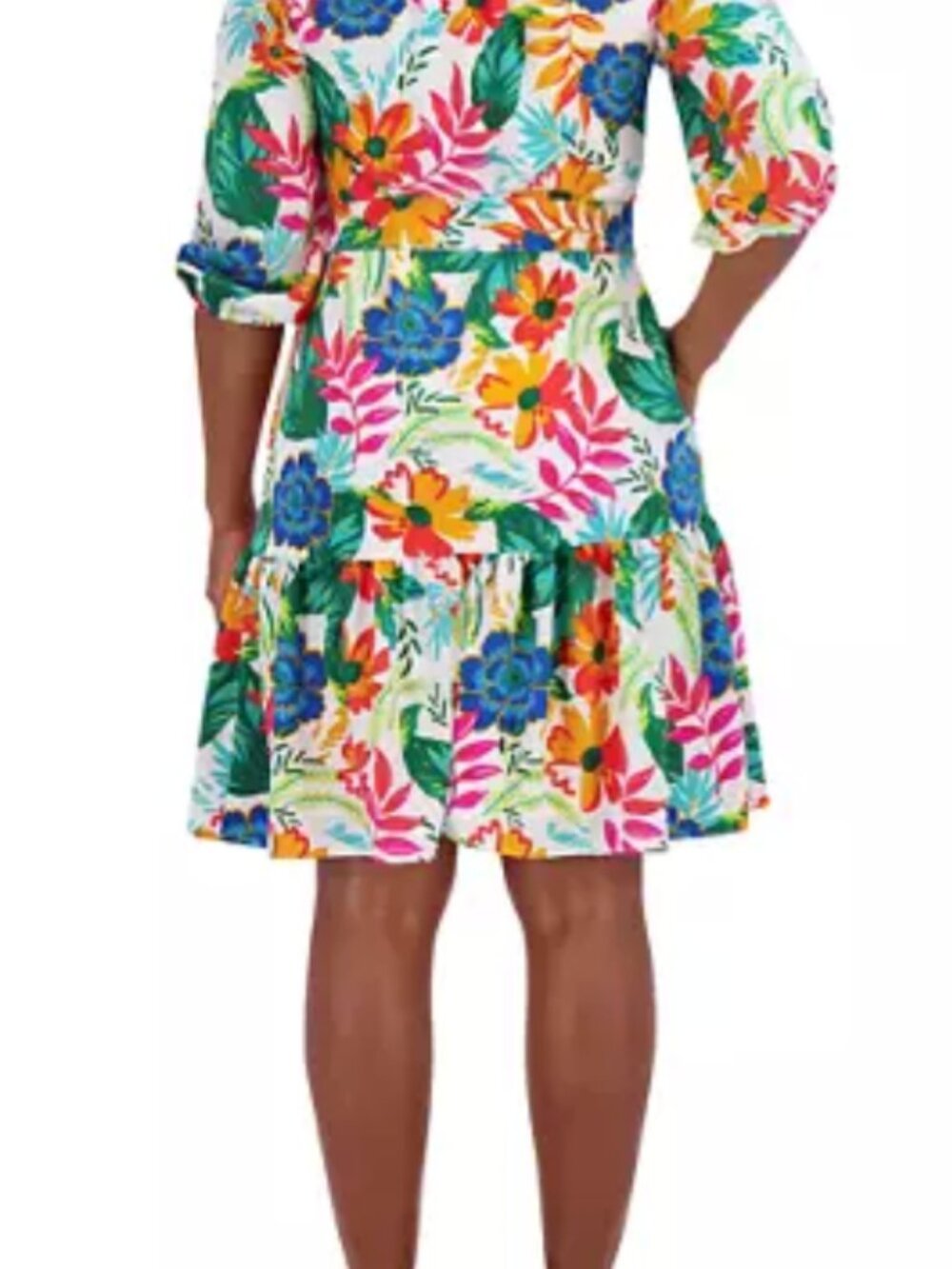 White Floral A-Line Dress, size 18 - Picture 2 of 7